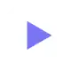 Play button Purple play button with white background